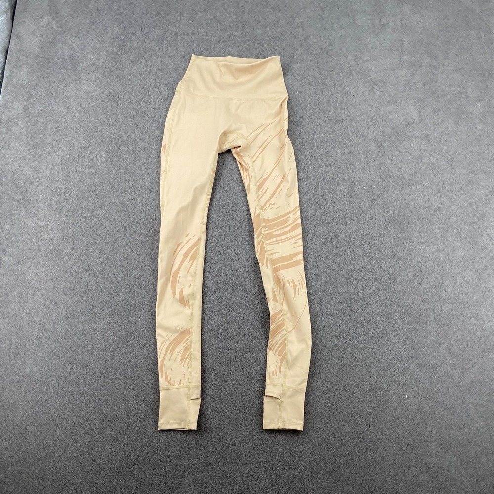 Tracy Anderson Leggings Womens XS/S Beige Abstract Stretch Ankle Keyhole Running